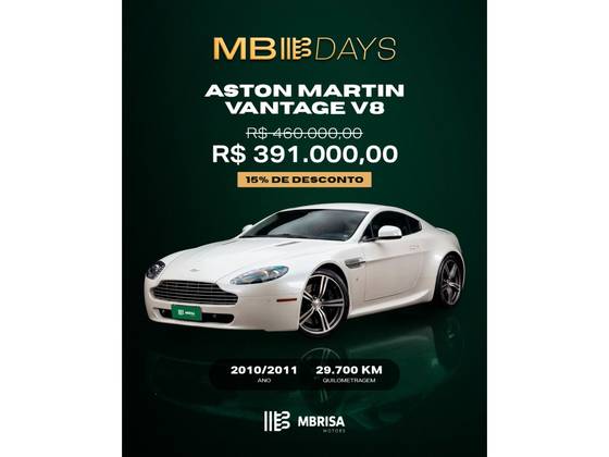 ASTON MARTIN VANTAGE 4.7 V8 32V GASOLINA 2P AUTOMÁTICO ASTON MARTIN VANTAGE 4.7 V8 32V GASOLINA 2P AUTOMÁTICO
